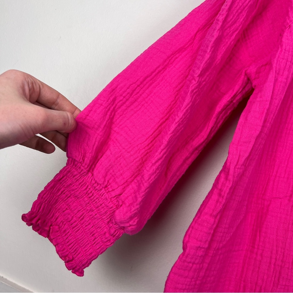 Evereve Pink Blouse slab gauze cotton top - Picture 4 of 6